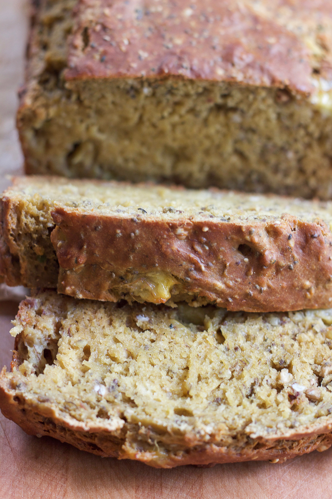 Avocado Banana Chia Bread. Packed with goodness and loaded with avocado, bananas, chia seeds, buckwheat groats, hemp seeds and more! Delicious with butter, or just by itself. You&rsquo;ve got to try this!