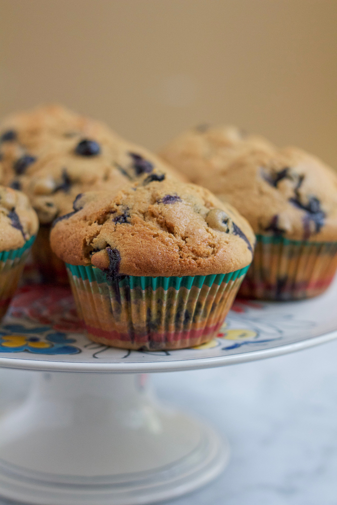Healthy Lemon Blueberry Muffins!!! Bursting with fresh, plump, juicy blueberries and packed with lemon zest and coconut sugar, these muffins are just the thing to bake this summer! 