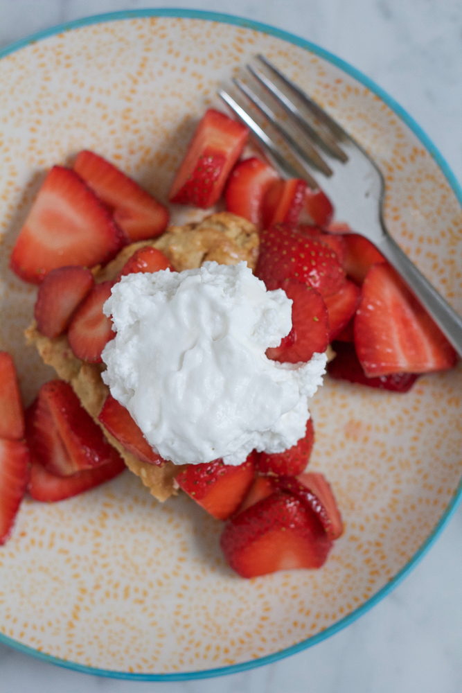 Vegan Strawberry Shortcake with Coconut Whipped Cream! A twist on the traditional Strawberry Shortcake and made with cold coconut milk and coconut sugar. I hope you give this one a try! 