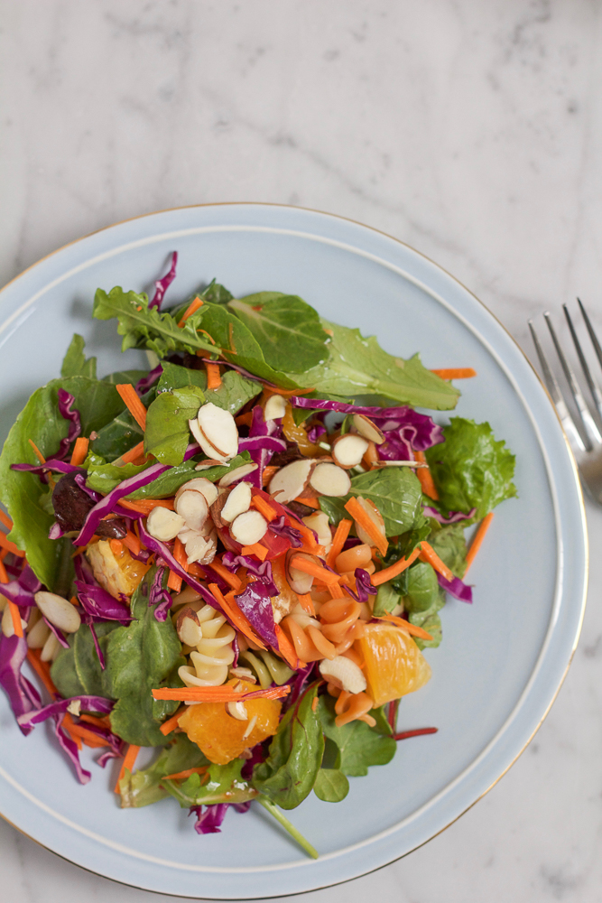 A plate of Power Pasta Salad.