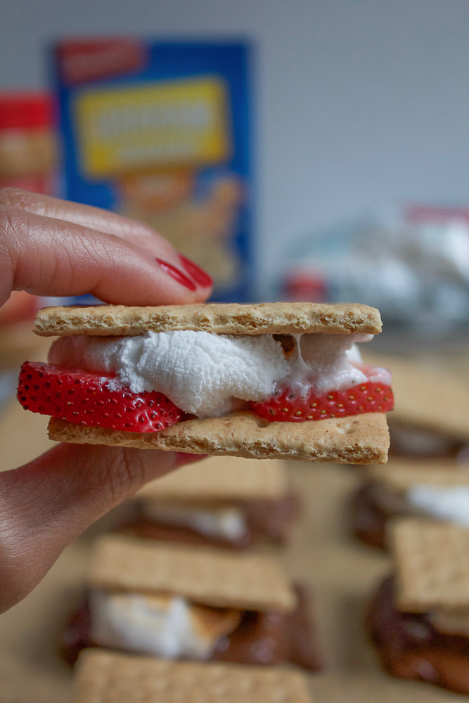 Easy S&rsquo;mores At Home! Completely indulgent and yummy, this is the perfect quick, summer treat to make at home and share with friends and family!