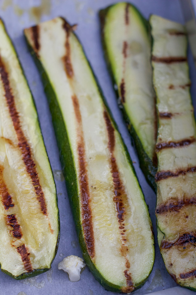 Grilled zucchini slices.