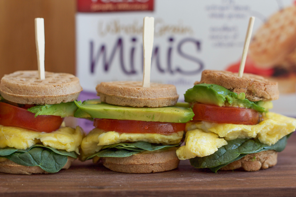 mini waffle breakfast sandwiches + a video!