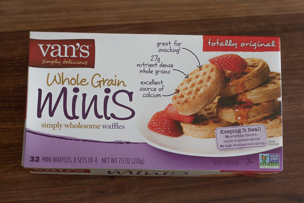 Mini Waffle Breakfast Sandwiches! Quick, easy to make and healthy! Made with Van's Mini Waffles, these are the perfect back to school breakfast to get kids (and adults) ready for the day!