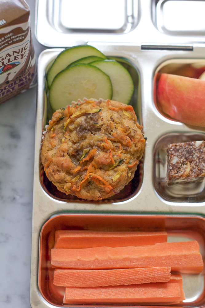 Zucchini Carrot Muffins!!! Packed with nutrition and colorful veggies, these muffins will make a wonderful, healthy addition to your child's lunch!
