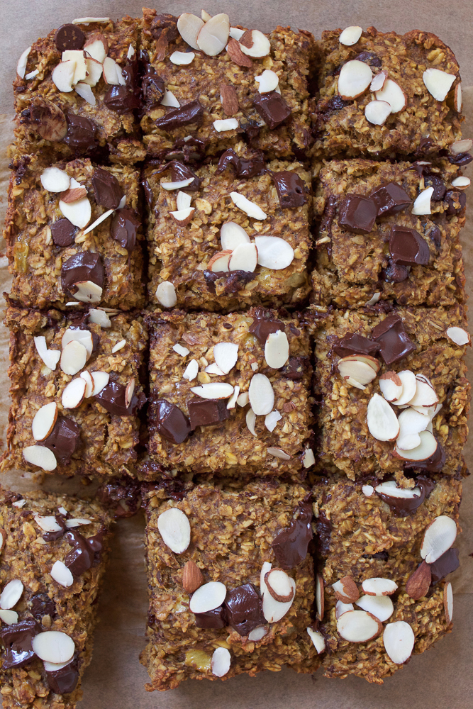 Pumpkin Flaxseed Chocolate Breakfast Bars