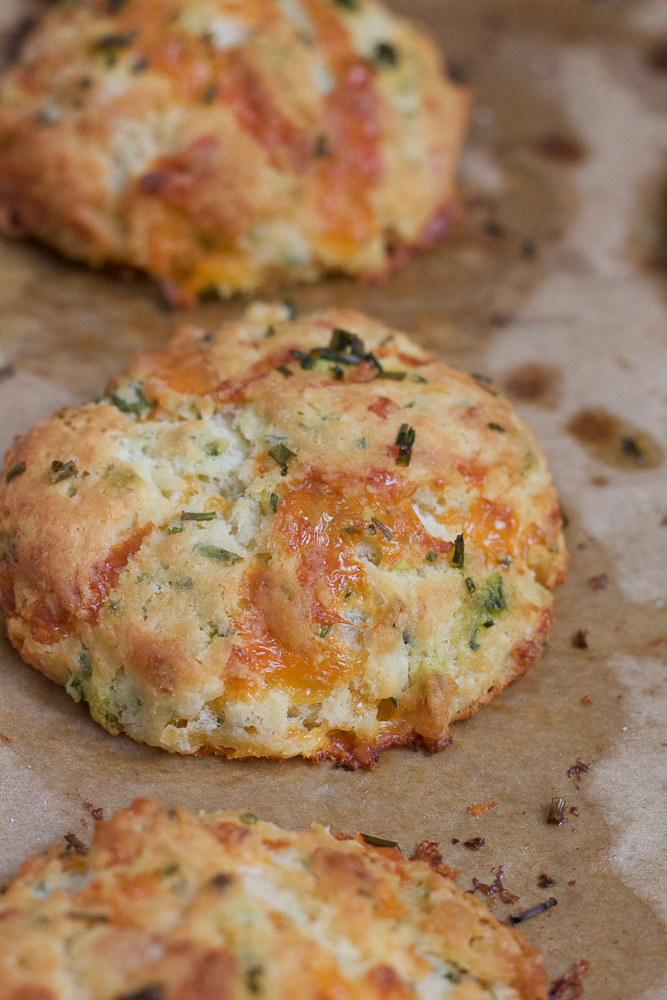 Cheddar Cheese Chive Drop Biscuits made with White Lily Enriched Bleached Self Rising Flour. The only flour you need when making biscuits! These are cheesy, buttery and packed with flavor! You've got to try these!