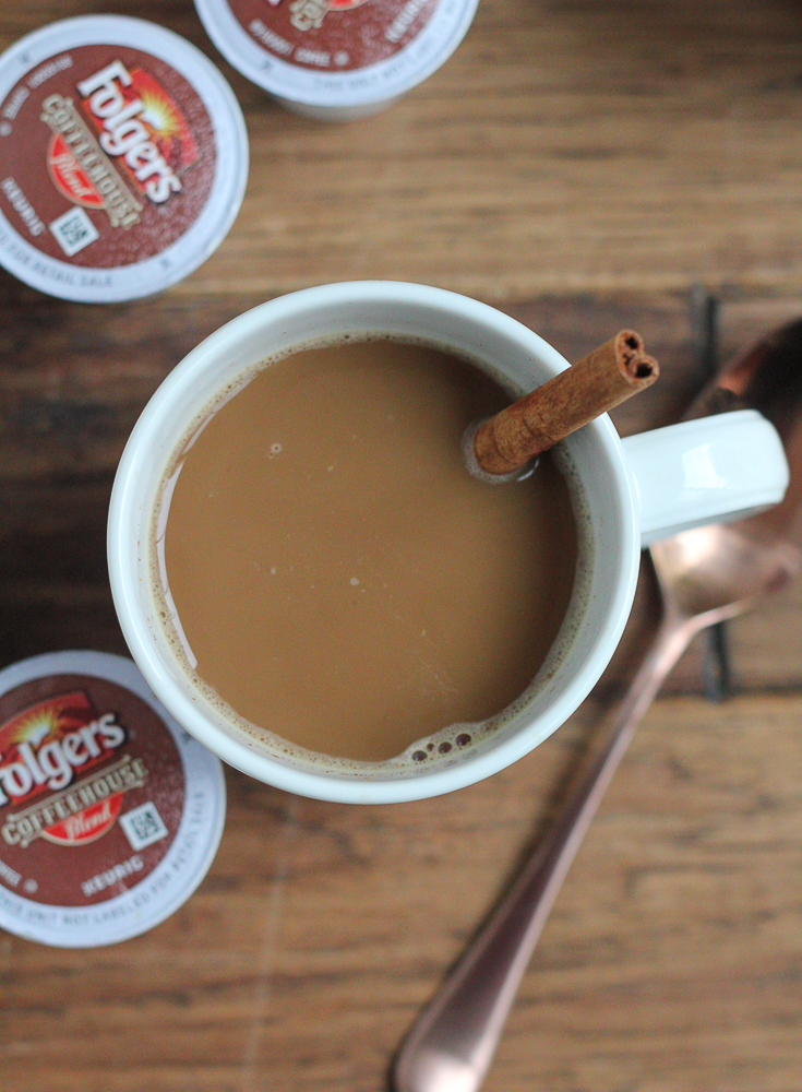 Pumpkin Spice Coffee!! A hot, delicious cup of Folger's new Coffeehouse blend coffee flavored with hints of cinnamon and pumpkin pie spices. . what could be better for your morning coffee?