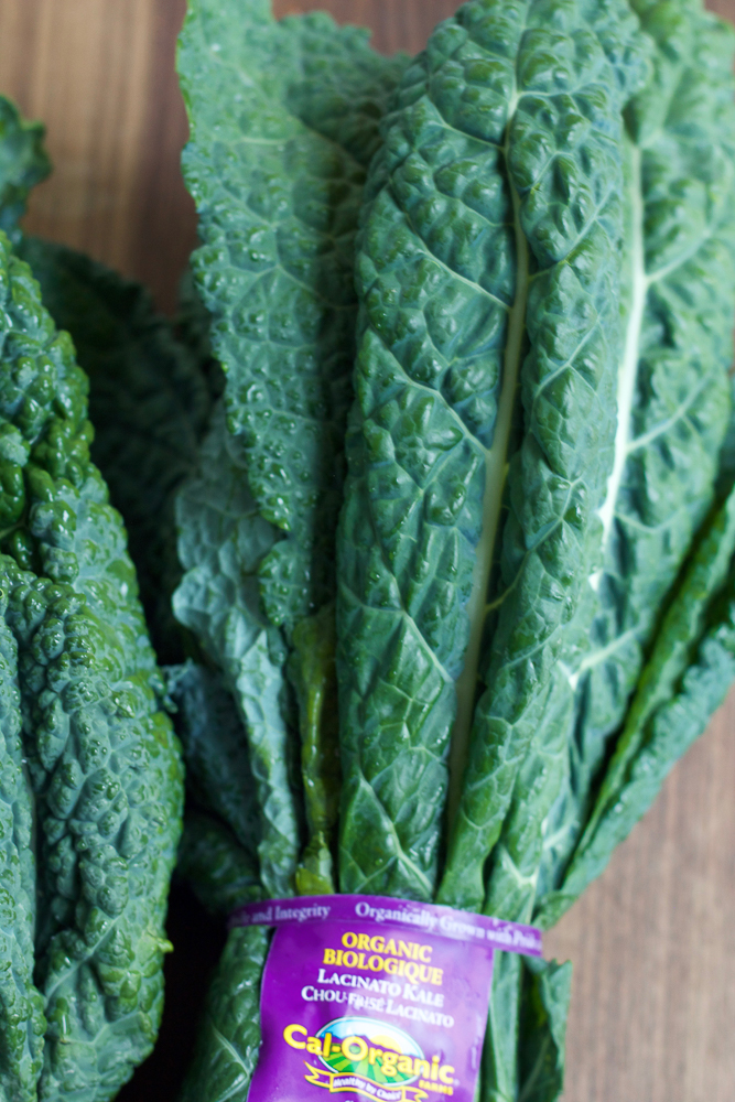Kale for Quinoa Stuffed Zucchini Boats.