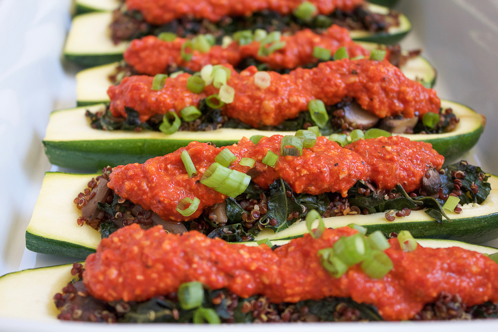 quinoa stuffed zucchini boats