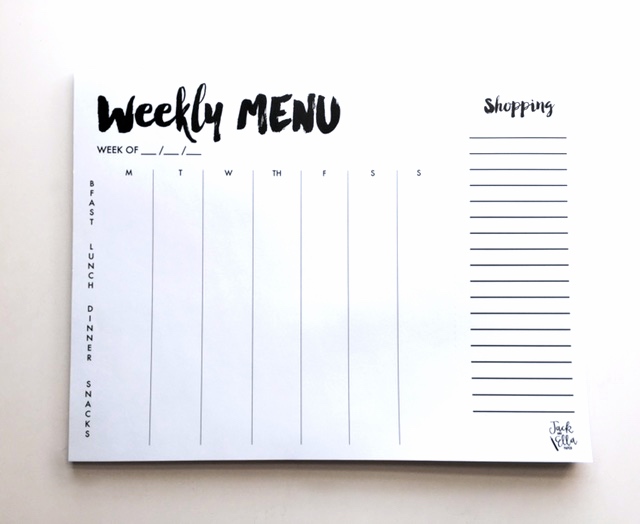 A Week of Meals + $100 Giveaway to Jack and Ella Paper!! They carry everything you need to help you with meal planning! A weekly grocery shopping list notepad, weekly menu notepad and more! 