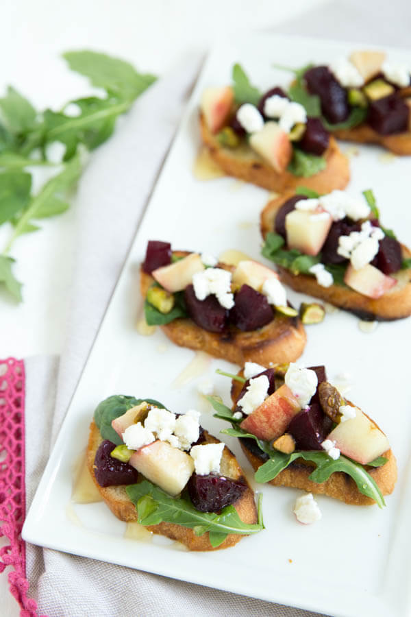 grilled-apple-beet-and-arugula-crostini