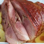 Spiral Cut Double Glazed Brown Sugar Ham with Sweet Potato Casserole