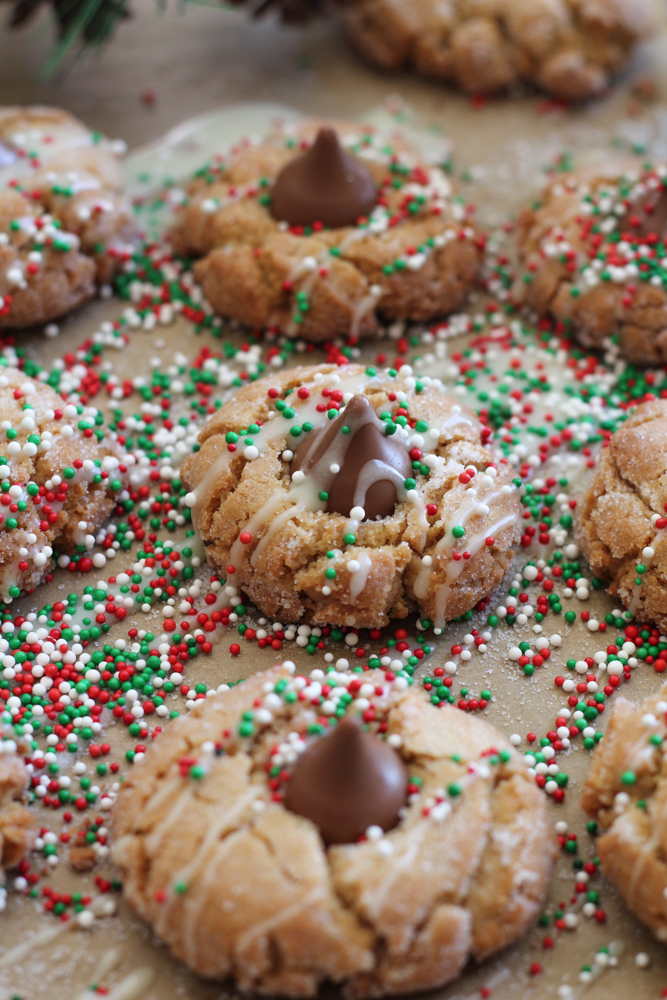 Holiday Peanut Butter Blossoms