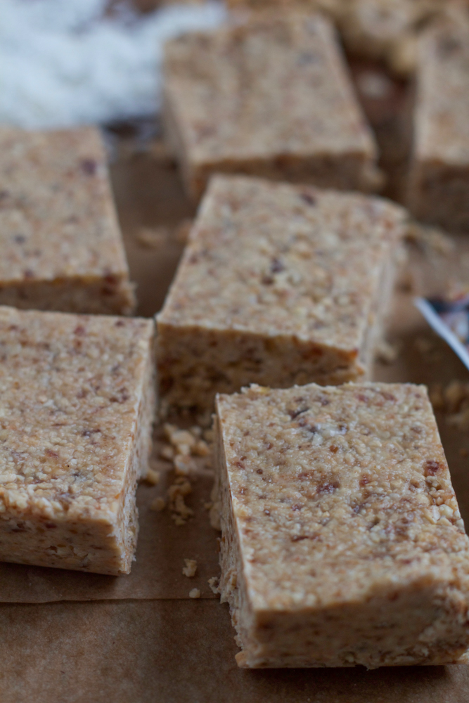 Vegan No Bake Toasted Coconut Bars!!! Made with coconut oil, shredded coconut, cashews, dates, coconut butter and more! These are no bake and delicious! Coconut lovers, you have to try these bars!