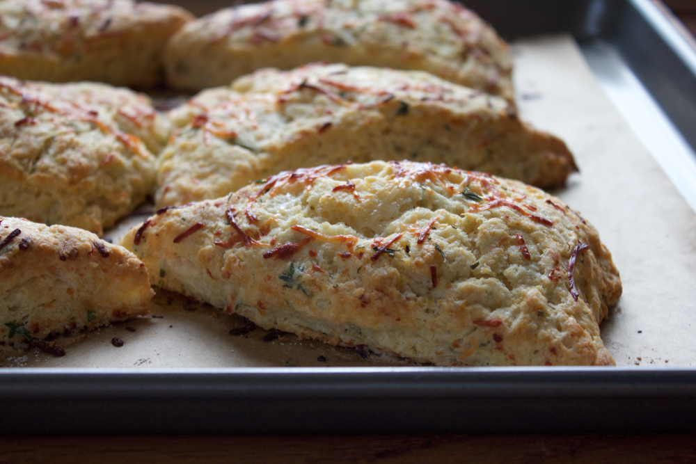 Parmesan Rosemary Thyme Scones + A Giveaway! These delicious, savory scones are a must bake this season! I love the fresh herbs inside! They add so much flavor and earthiness to these buttery scones. I hope you try these!