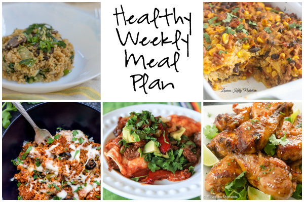 Healthy Weekly Meal Plan 1.28.17! Check out this week&rsquo;s meal plan featuring Supreme Pizza Quinoa, Asian Quinoa Bok Choy, Mexican Quinoa Lasagna and more!