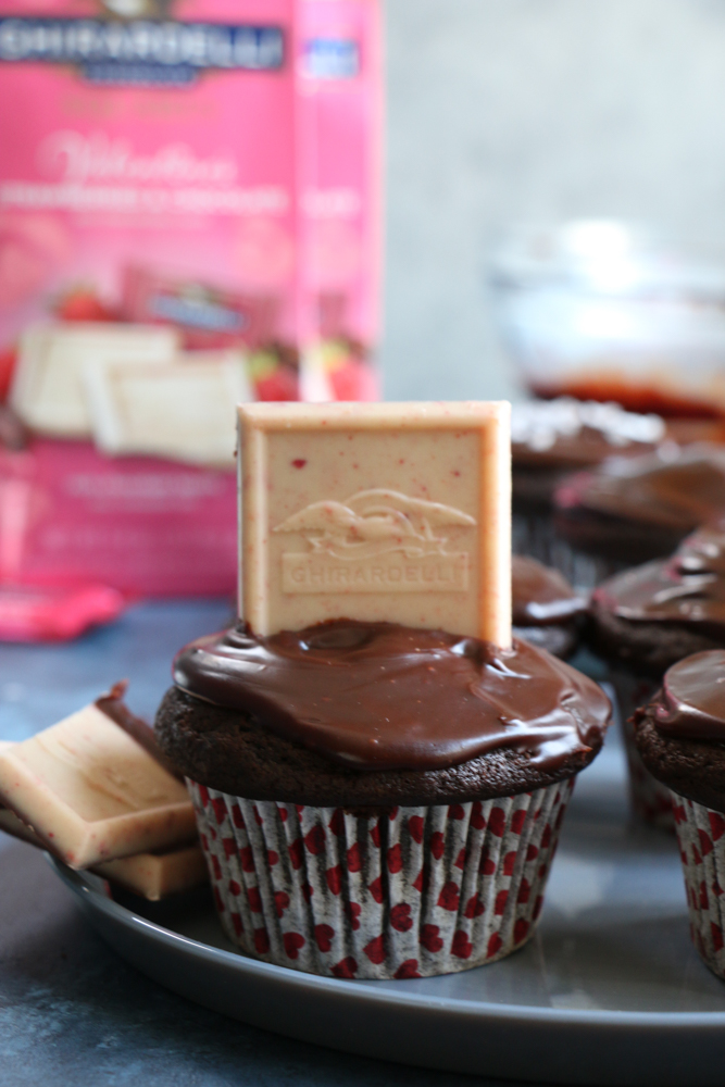 Vegan Chocolate Cupcakes with chocolate ganache! Made with almond milk, coconut oil, coconut sugar and more, you won't believe these are dairy and egg free! 
