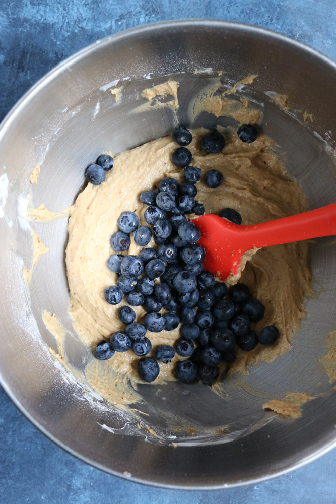 Healthy Blueberry Almond Muffins made with White Lily all-purpose baking flour! The perfect blend of almond flour, coconut sugar and big, juicy blueberries bursting with flavor! You have to try these!
