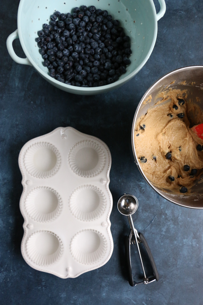 Healthy Blueberry Almond Muffins made with White Lily all-purpose baking flour! The perfect blend of almond flour, coconut sugar and big, juicy blueberries bursting with flavor! You have to try these!