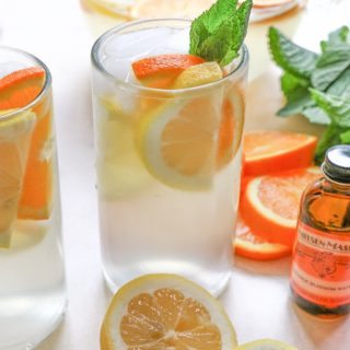 Orange Blossom Lemonade made with freshly squeezed lemon juice, simple syrup and Nielsen-Massey's Orange Blossom Water. So delicious and SO refreshing!