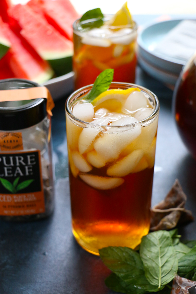 Doing Summer Right with Pure Leaf Home Brewed Iced Teas! Single-origin Kenyan black tea and real fruit pieces of peaches, mangos & apricot!