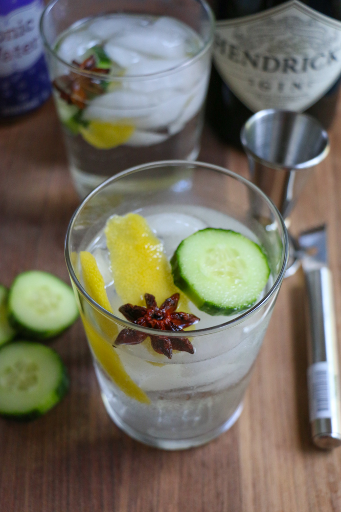 The BEST Gin and Tonic you will ever have! This one adds a fresh cucumber slice, lemon and star anise! Recipe from the AC Hotel Lounge here in Madison, Wisconsin!