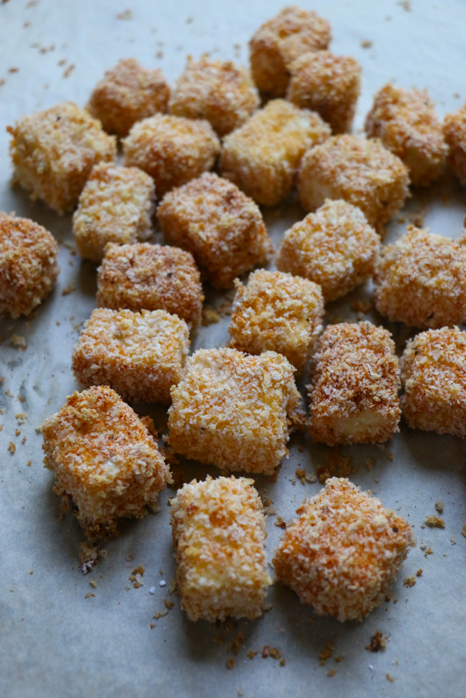 Baked Popcorn Tofu!&nbsp;Entertaining or having friends over? Or, simply want to put together a delicious snack board? Change it up a little and give this Baked Popcorn Tofu a try!