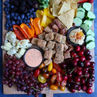 Baked Popcorn Tofu! Entertaining or having friends over? Or, simply want to put together a delicious snack board? Change it up a little and give this Baked Popcorn Tofu a try!