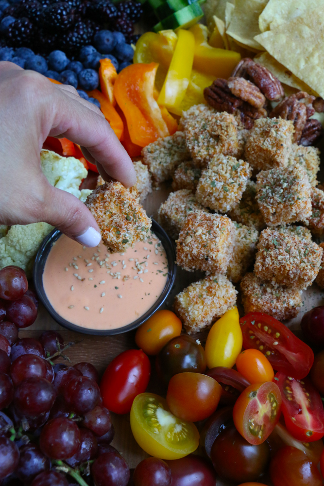Baked Popcorn Tofu!&nbsp;Entertaining or having friends over? Or, simply want to put together a delicious snack board? Change it up a little and give this Baked Popcorn Tofu a try!