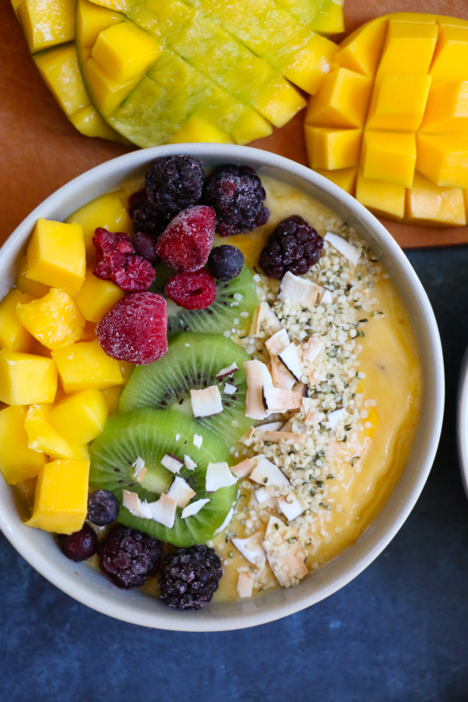 Delicious Mango Smoothie Bowl • Hip Foodie Mom