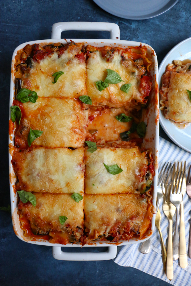 Roasted Zucchini Eggplant Lasagna • Hip Foodie Mom

