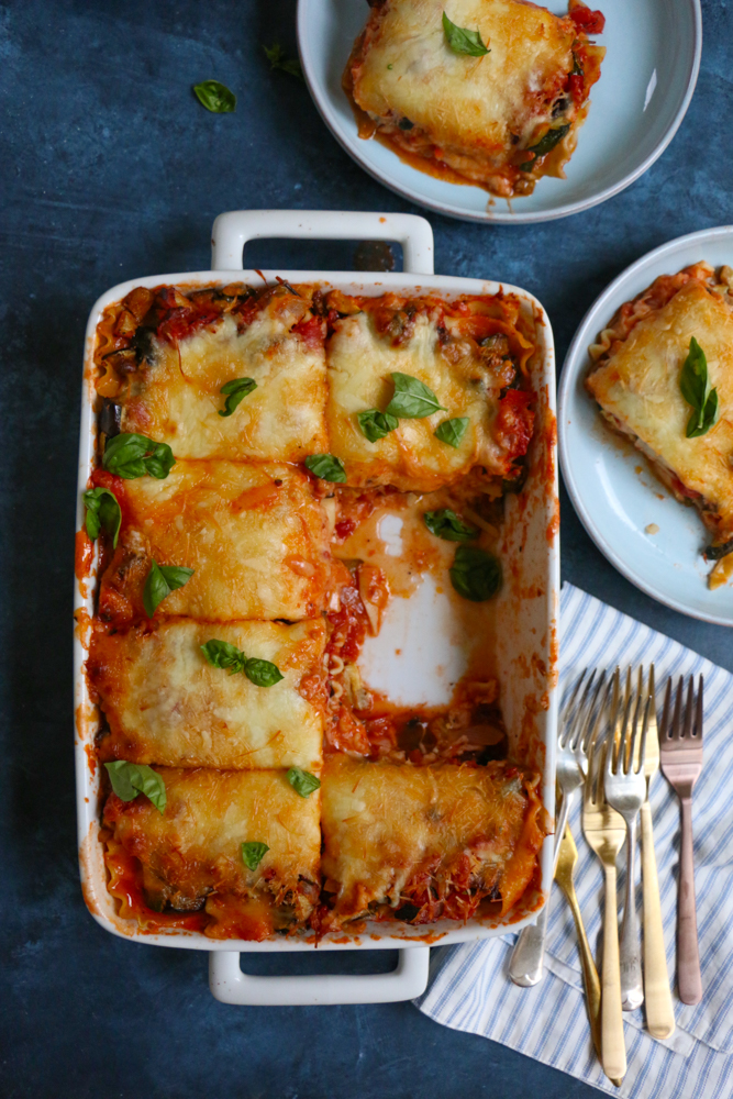 Roasted Zucchini and Eggplant Lasagna • Hip Foodie Mom