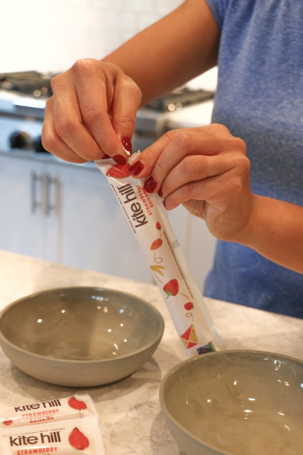 Mornings with Kite Hill Yogurt! Kite Hill almond milk yogurt with granola and fresh berries and honey! My kids love this for breakfast or as an after school snack!