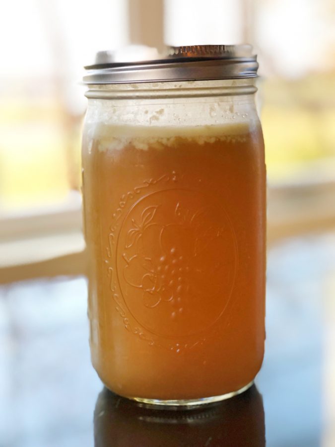 Homemade chicken stock in a pressure cooker! Delicious, easy to make and only takes 40 minutes in a pressure cooker! This is the most important ingredient a home cook can have!