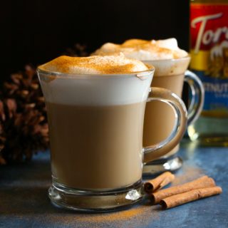 Chestnut Praline Latte! Ring in the season with this delicious and flavorful latte! Tastes like caramelized chestnuts with brown sugar pralines! So good!