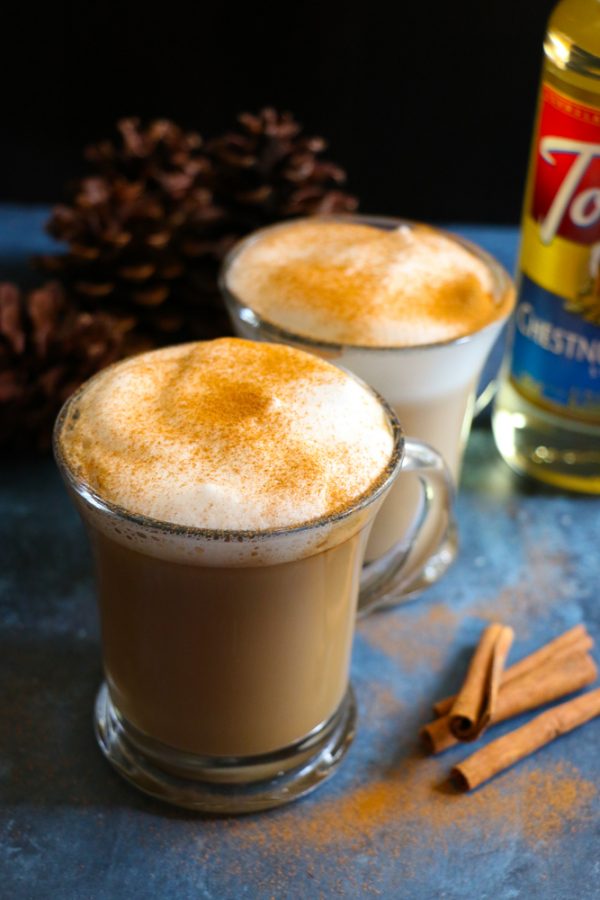 Chestnut Praline Latte! Ring in the season with this delicious and flavorful latte! Tastes like caramelized chestnuts with brown sugar pralines! So good!