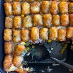 Hotdish Tater Tot Casserole! This is a comfort food staple found in households across the Upper Midwest. It's easy to make and feeds a crowd!