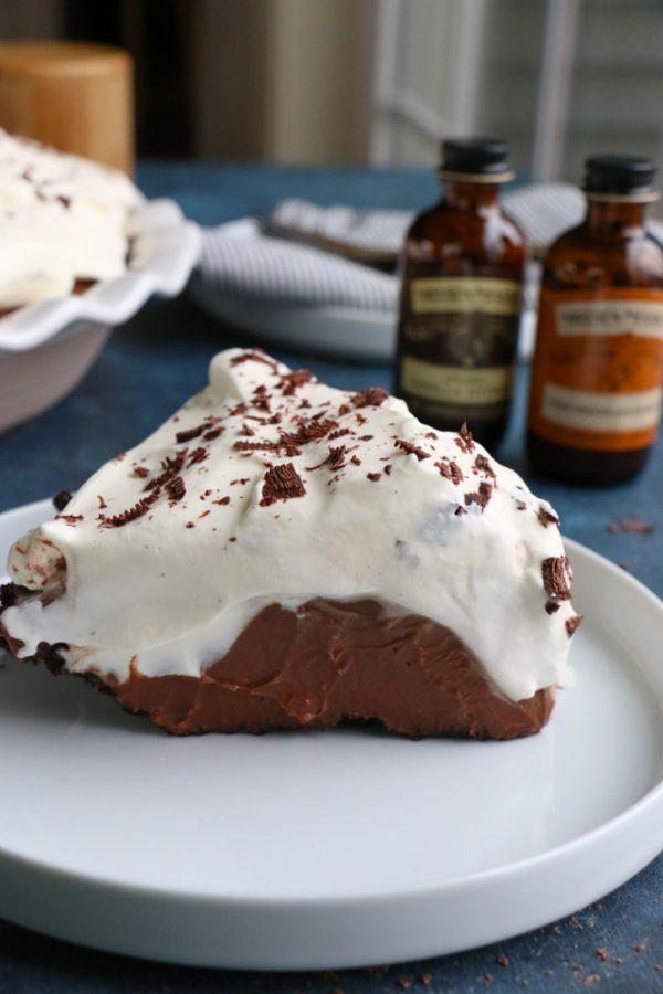 The Best Chocolate Cream Pie Ever! This recipes uses pure chocolate and vanilla extract which add that extra layer of richness, flavor and goodness! This pie is so good! I hope you try it!&nbsp;