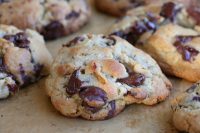 chocolate chip walnut cookies made with Levain cookie recipe