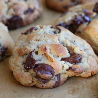 chocolate chip walnut cookies made with Levain cookie recipe