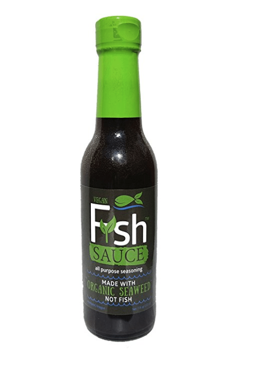 bottle of vegan fish sauce