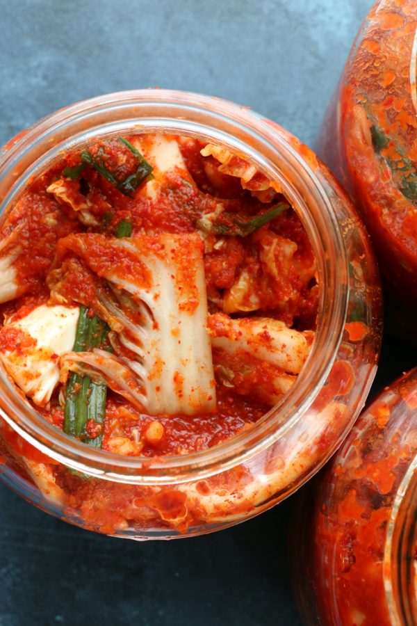 jar of vegan kimchi