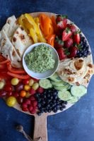 Green Goddess Avocado Sauce!!! Light, healthy and packed with flavor, you'll be making this Green Goddess Avocado Sauce every chance you get! Enjoy with raw or roasted veggies, pita bread, crackers and more! Spread this on sandwiches and in wraps too! It's so good!