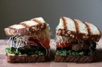 Grilled Veggie and Pesto Sandwich! One of my favorite things to do in the summer is grill veggies! I just made the most delicious Grilled Veggie and Spinach Pesto sandwich! It's so good and full of flavor! My summer just got better!