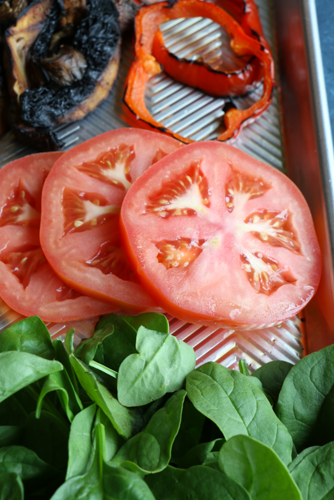 Grilled Veggie and Pesto Sandwich! One of my favorite things to do in the summer is grill veggies! I just made the most delicious Grilled Veggie and Spinach Pesto sandwich! It's so good and full of flavor! My summer just got better! #ad