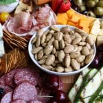 My Summer Cheese and Charcuterie Board with Blue Diamond Crafted Gourmet Garlic Herb and Olive Oil Almonds! Summer entertaining is not complete without a cheese and charcuterie board like this!