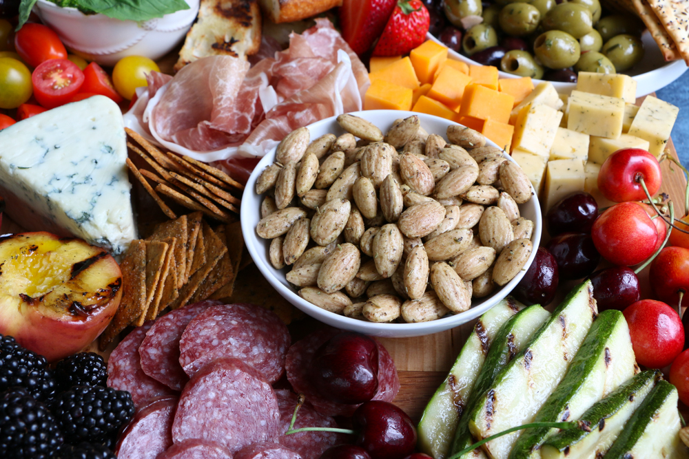 summer cheese and charcuterie board