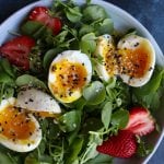 Simple Salad with Soft Boiled Eggs! Sometimes, you just need something light, fresh and packed with protein. This simple salad is absolutely delicious!