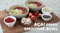 Acai Green Smoothie Bowl! This is a great way to get some greens, nutrition and fiber into your body in the morning! 